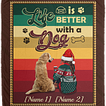 Personalized Life Is Better with a Dog Golden Christmas Fleece Blanket - Mink Sherpa Blanket - Woven Blanket, White, Cozy Plush Fleece Blanket - 50x60 Personalized Life Is Better with a Dog Golden Christmas Fleece Blanket - Mink Sherpa Blanket - Woven Blanket, White, Cozy Plush Fleece Blanket - 50x60