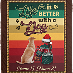 Personalized Life Is Better with a Dog Labrador Christmas Fleece Blanket- Mink Sherpa Blanket - Woven Blanket, White, Cozy Plush Fleece Blanket - 50x60 Personalized Life Is Better with a Dog Labrador Christmas Fleece Blanket- Mink Sherpa Blanket - Woven Blanket, White, Cozy Plush Fleece Blanket - 50x60