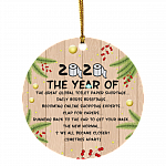 2020 The Year Of Qu, White, Circle Ornament
