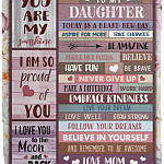 From Mom To My Daughter Today Is A Brand New Day Fleece Blanket - Premium Mink Sherpa Blanket - Woven Blanket, White, Cozy Plush Fleece Blanket - 50x60 From Mom To My Daughter Today Is A Brand New Day Fleece Blanket - Premium Mink Sherpa Blanket - Woven Blanket, White, Cozy Plush Fleece Blanket - 50x60