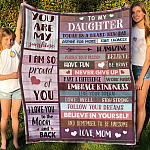 3VT. To My Daughter Brand New Day blanket mockup