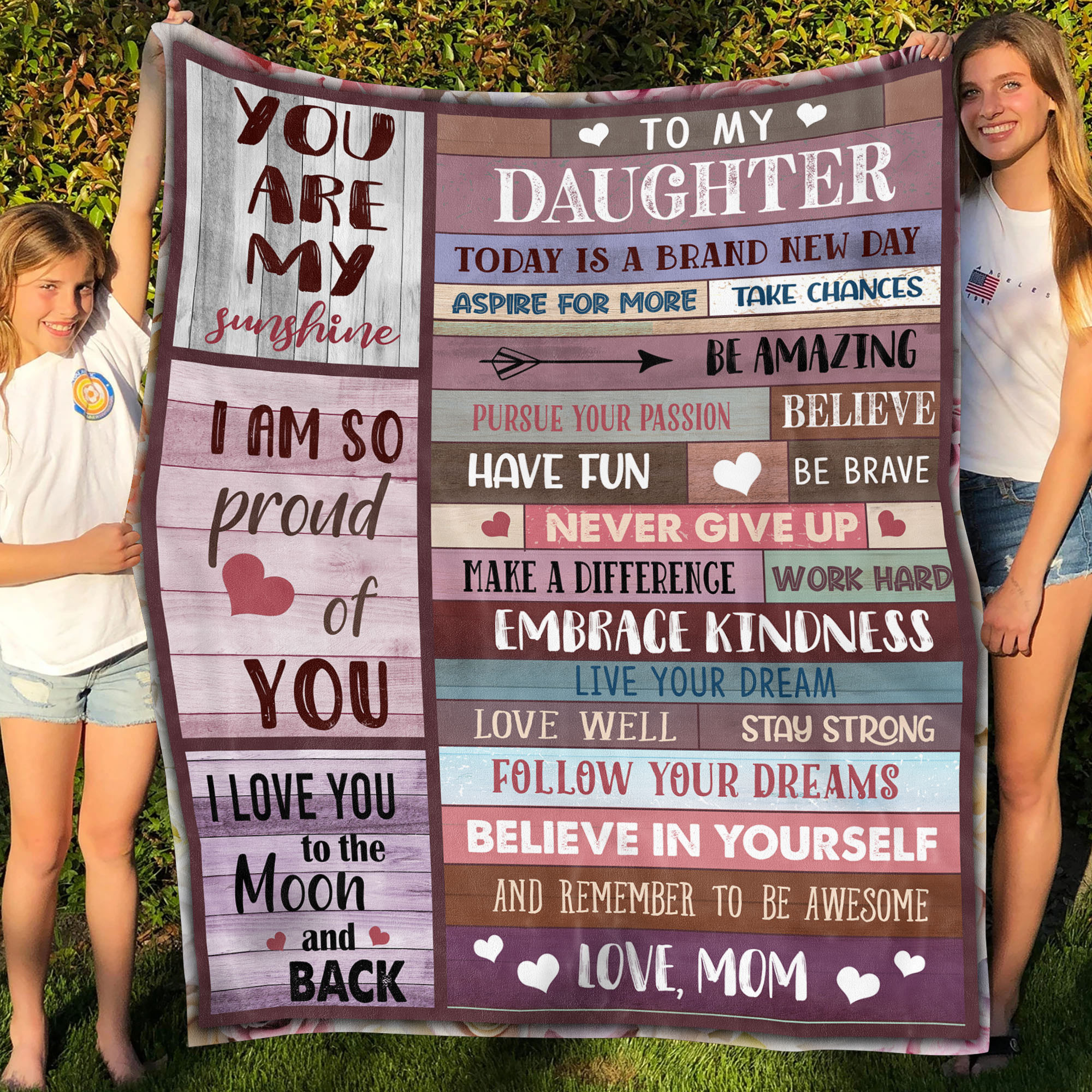 3VT. To My Daughter Brand New Day blanket mockup