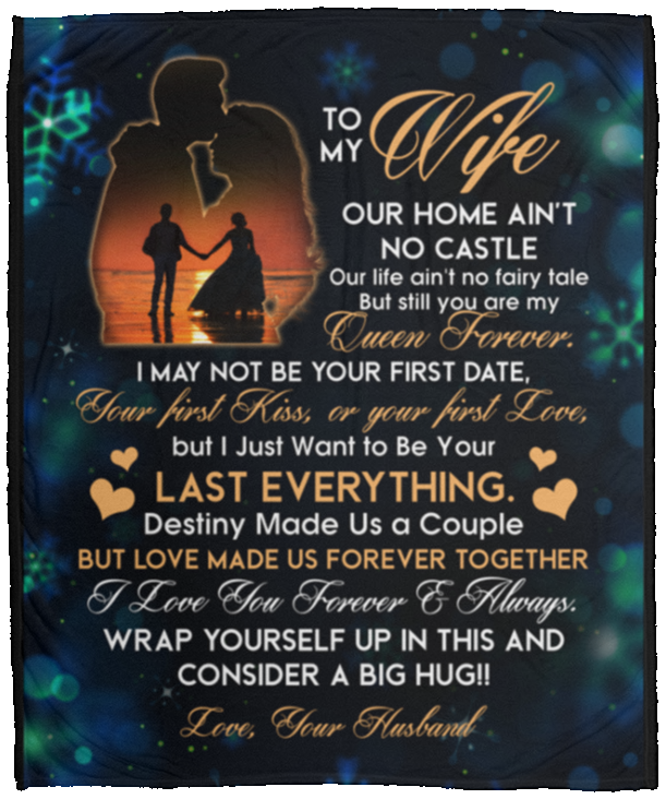 From Husband To My Wife Our Home Ain't No Castle Fleece Blanket - Premium Mink Sherpa Blanket - Woven Blanket, White, Cozy Plush Fleece Blanket - 50x60 From Husband To My Wife Our Home Ain't No Castle Fleece Blanket - Premium Mink Sherpa Blanket - Woven Blanket, White, Cozy Plush Fleece Blanket - 50x60