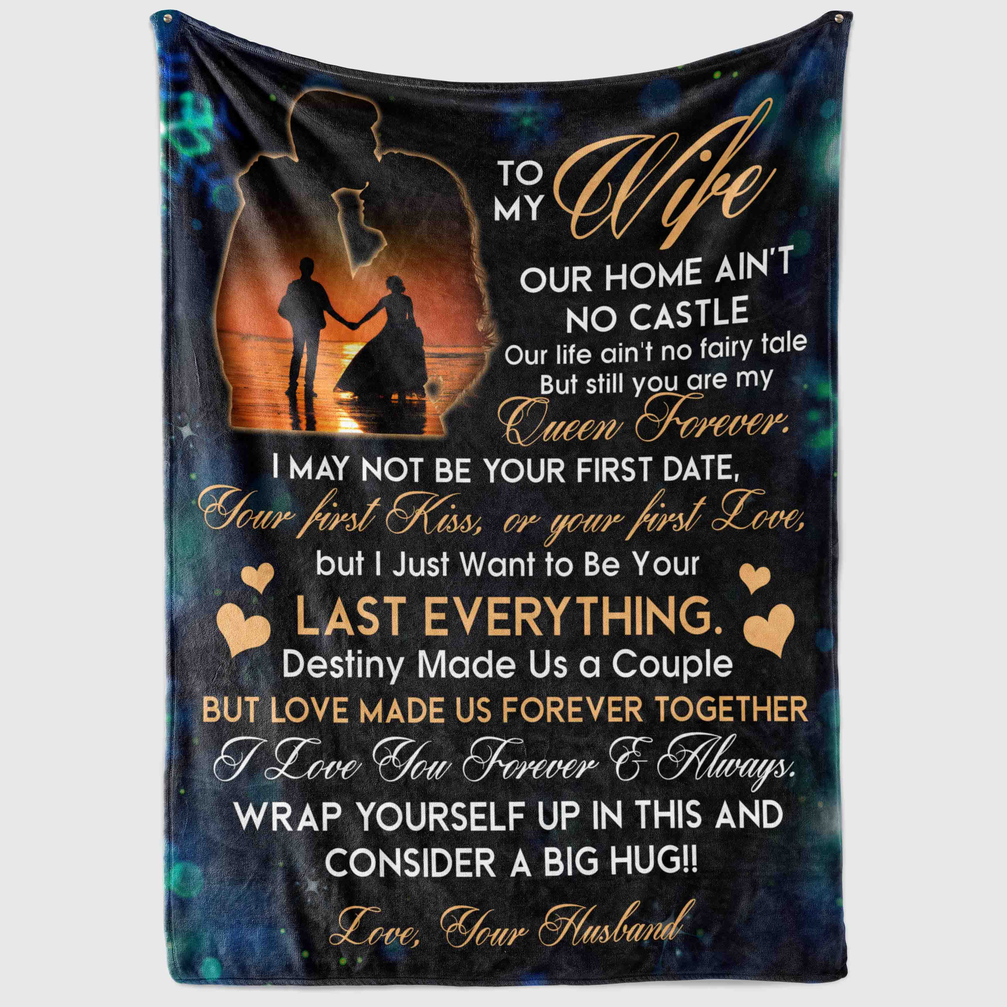 7vt. to my wife no castle snowflake blanket mockup