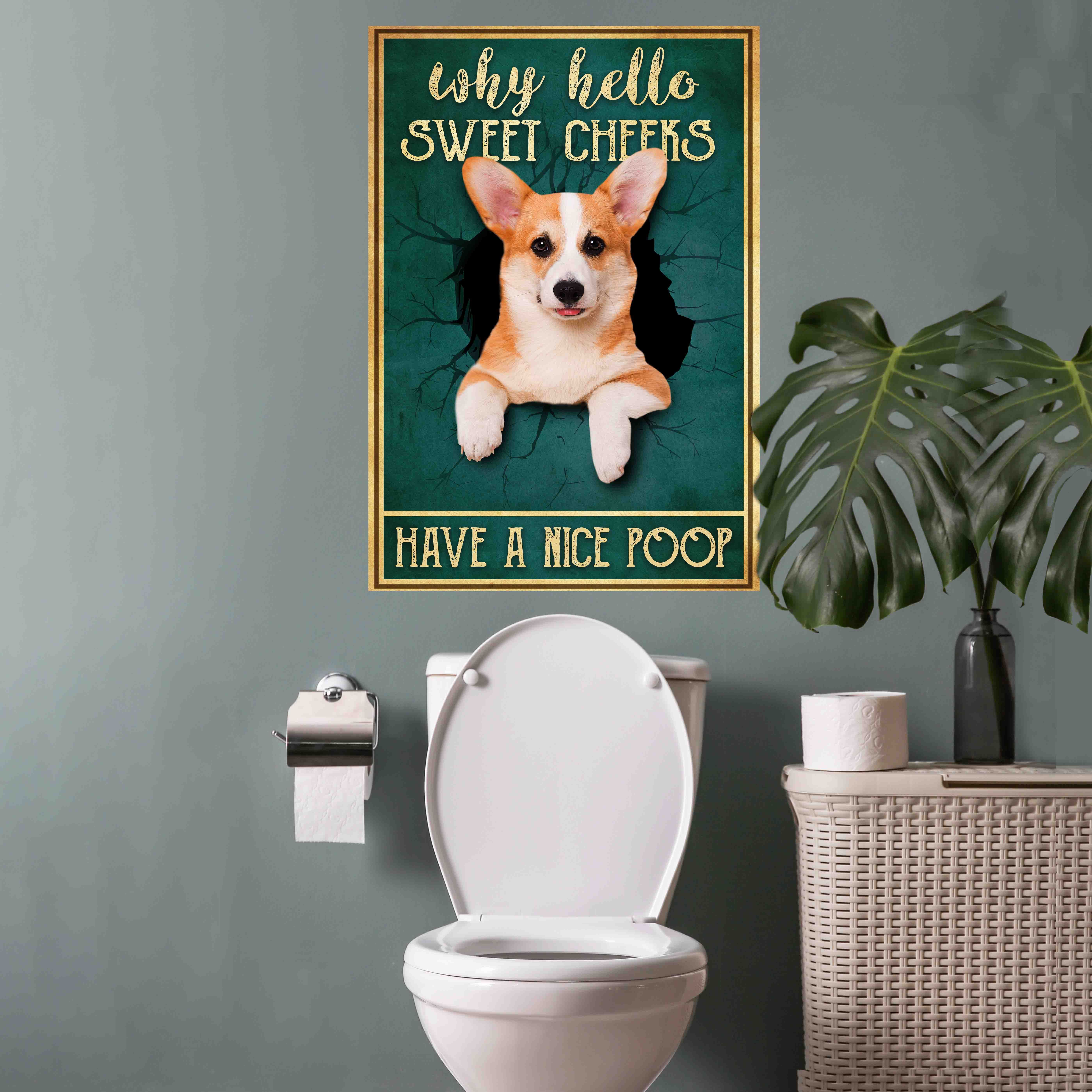 4H. Nice Poop - corgi canvas mockup