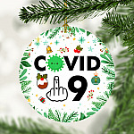 Middle Finger Global Pandemic Christmas 2020 Decorative Christmas Ornament - Holiday Flat Circle Ornament