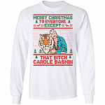 Carole Baskin Merry Christmas Hoodie, White, Long Sleeve