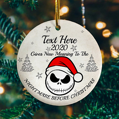 Alternative view of Personalized 2020 Pandemic Gives New Meaning To The Nightmare Christmas Ornament - Quarantine Xmas Keepsake