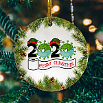 Merry Quarantine Christmas 2020 Co-Vid19 Global Pandemic Christmas Ornament Keepsake