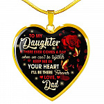 Dad To My Daughter If There Ever Comes A Day When We Can't Be Together Keep Me In Heart Pendant Necklace - Heart Luxury Necklace (Gold Plated)