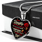 Dad To My Daughter If There Ever Comes A Day When We Can't Be Together Keep Me In Heart Pendant Necklace - Heart Luxury Necklace (Silver)