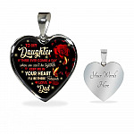 Dad To My Daughter If There Ever Comes A Day When We Can't Be Together Keep Me In Heart Pendant Necklace - Heart Luxury Necklace (Silver)