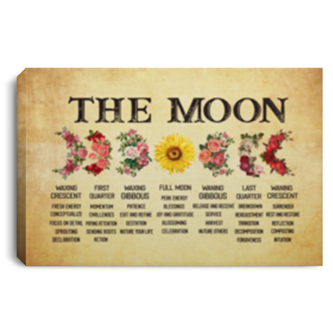 The Moon Waxing Crescent First Quarter Waxing Gibbous Full Moon Wrapped Framed Canvas Prints - Unframed Poster, White, 0.75'' Framed Canvas The Moon Waxing Crescent First Quarter Waxing Gibbous Full Moon Wrapped Framed Canvas Prints - Unframed Poster, White, 0.75'' Framed Canvas