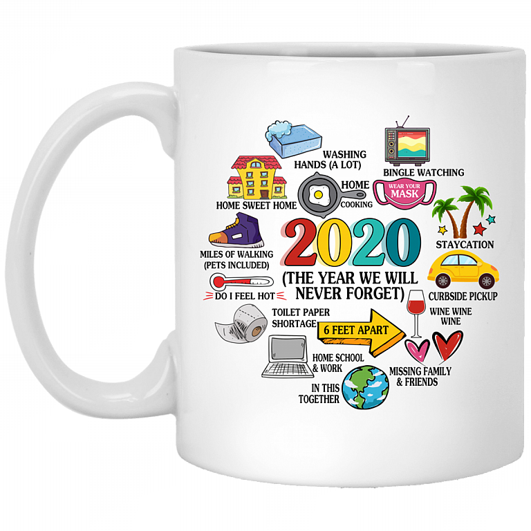 Pandemic Christmas 2020 The Year We Will Never Forget Memorial Ceramic Mug - Quarantine Christmas Coffee Mug, White, 11 oz. White Mug