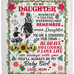 From Mom To My Daughter Whenever You Feel Overwhelmed Christmas Fleece Blanket - Premium Mink Sherpa Blanket, White, Cozy Plush Fleece Blanket - 50x60 From Mom To My Daughter Whenever You Feel Overwhelmed Christmas Fleece Blanket - Premium Mink Sherpa Blanket, White, Cozy Plush Fleece Blanket - 50x60