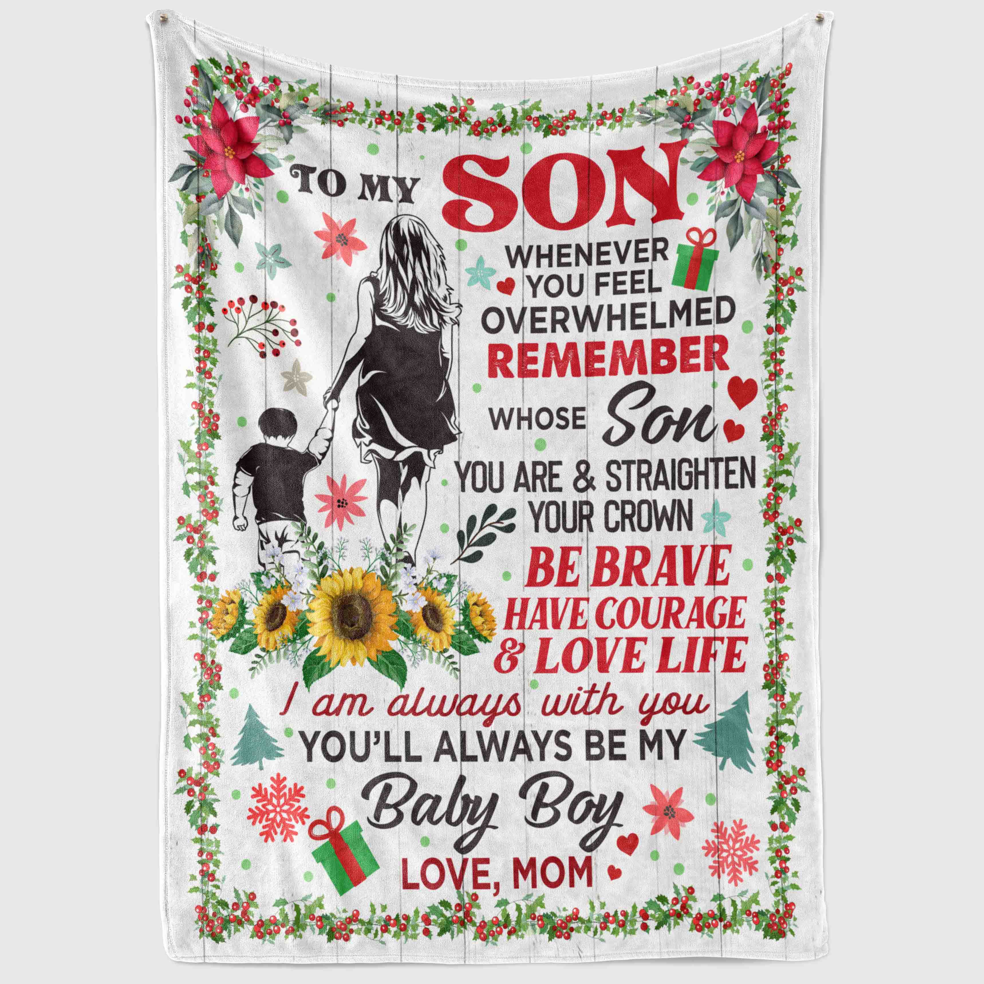 1VT. Christmas Mom To My Son Whenever blanket mockup