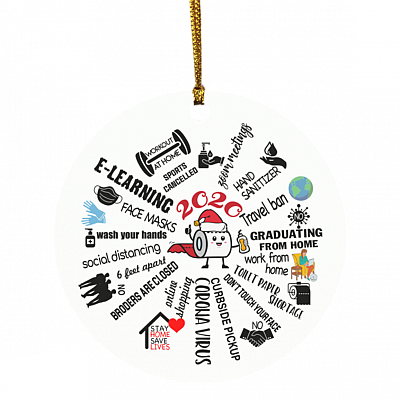 2020 A Year To Remember To Forget Circle Ornament Keepsake - Funny 2020 Quarantine Christmas Circle Ornament, White, Circle Ornament