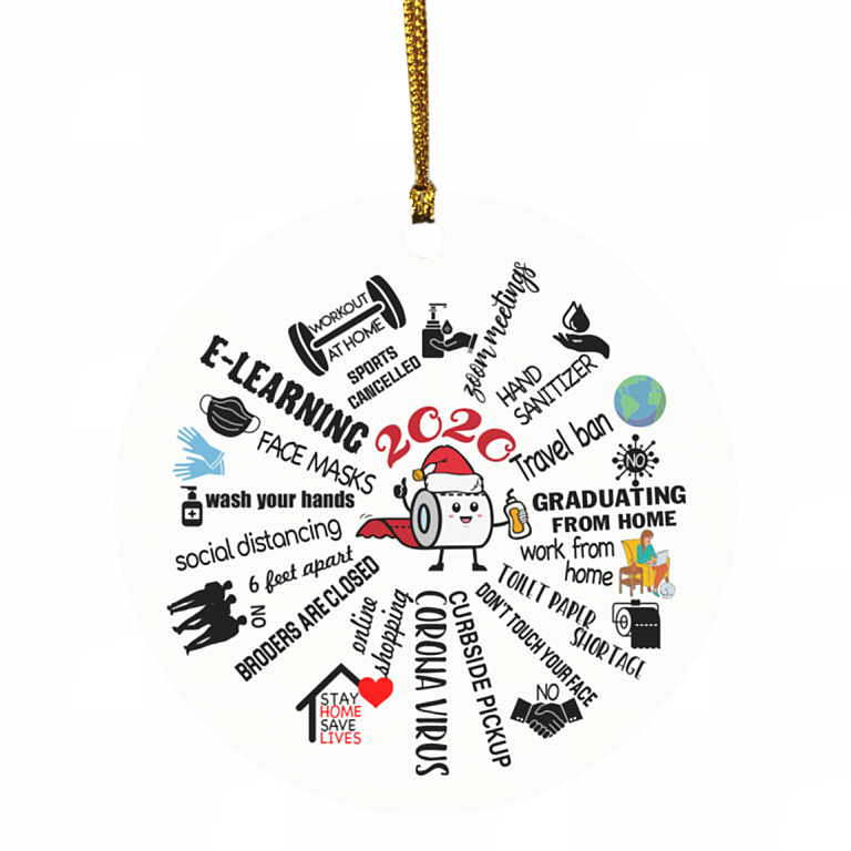 2020 A Year To Remember To Forget Circle Ornament Keepsake - Funny 2020 Quarantine Christmas Circle Ornament, White, Circle Ornament