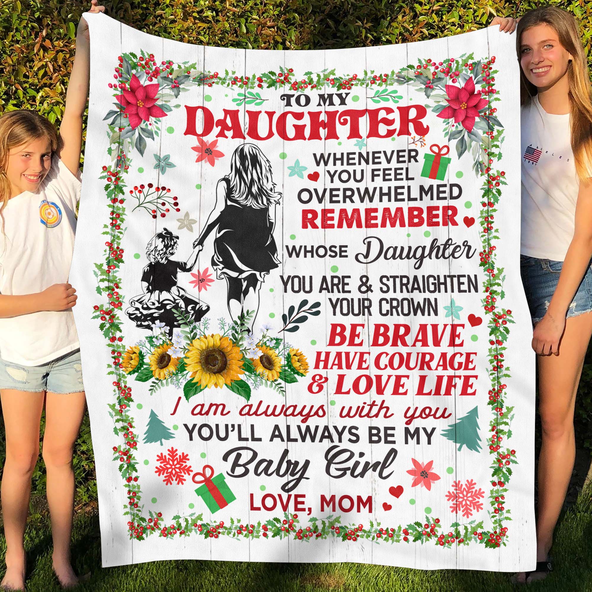 1VT. Christmas Mom To My Daughter Whenever blanket mockup