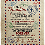 To Daughter Every Single Day That You Are Not with Me I Think About You Letter Fleece Blanket - Premium Sherpa Blanket, White, Cozy Plush Fleece Blanket - 50x60 To Daughter Every Single Day That You Are Not with Me I Think About You Letter Fleece Blanket - Premium Sherpa Blanket, White, Cozy Plush Fleece Blanket - 50x60