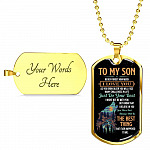 Wolf to My Son Never Forget How Much I Love You as You Grow Older You Will Face Dog Tag Pendant Necklace - Dog Tag (Gold Plated) Wolf to My Son Never Forget How Much I Love You as You Grow Older You Will Face Dog Tag Pendant Necklace - Dog Tag (Gold Plated)