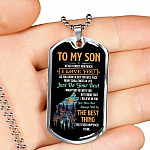 Wolf to My Son Never Forget How Much I Love You as You Grow Older You Will Face Dog Tag Pendant Necklace - Dog Tag (Silver) Wolf to My Son Never Forget How Much I Love You as You Grow Older You Will Face Dog Tag Pendant Necklace - Dog Tag (Silver)