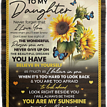 To My Daughter Never Forget That I Love You Sunflower Fleece Blanket - Premium Sherpa Blanket - Woven Blanket, White, Cozy Plush Fleece Blanket - 50x60 To My Daughter Never Forget That I Love You Sunflower Fleece Blanket - Premium Sherpa Blanket - Woven Blanket, White, Cozy Plush Fleece Blanket - 50x60