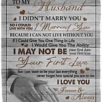 To My Husband I Didn't Marry You So I Could Live Without You From Wife Couple Rings Fleece Blanket - Mink Sherpa Blanket, White, Cozy Plush Fleece Blanket - 50x60 To My Husband I Didn't Marry You So I Could Live Without You From Wife Couple Rings Fleece Blanket - Mink Sherpa Blanket, White, Cozy Plush Fleece Blanket - 50x60