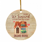 Personalized We Survived Lockdown 2020 Together Decorative Christmas Ornament - Holiday Flat Circle Ornament, White, Circle Ornament Personalized We Survived Lockdown 2020 Together Decorative Christmas Ornament - Holiday Flat Circle Ornament, White, Circle Ornament