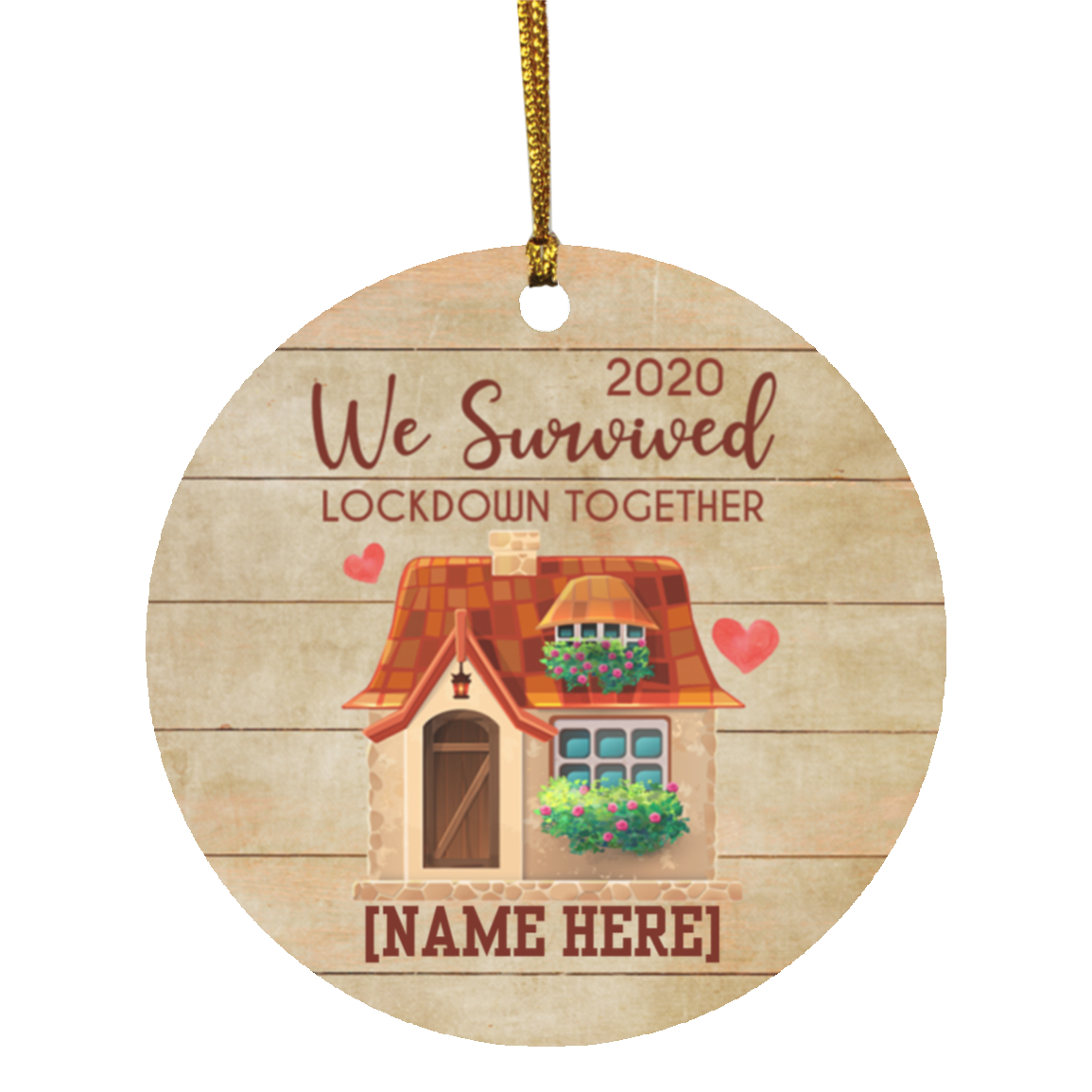 Personalized We Survived Lockdown 2020 Together Decorative Christmas Ornament - Holiday Flat Circle Ornament, White, Circle Ornament Personalized We Survived Lockdown 2020 Together Decorative Christmas Ornament - Holiday Flat Circle Ornament, White, Circle Ornament