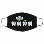 Dentist Gift Funny Dental Crown Washable Reusable Custom - Printed Cloth Face Mask Cover, White, Cloth Face Cover – Medium/Large
