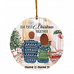 Personalized Our First Christmas Together Married Couple Wedding First Christmas As Mr & Mrs Circle Ornament, White, Circle Ornament Personalized Our First Christmas Together Married Couple Wedding First Christmas As Mr & Mrs Circle Ornament, White, Circle Ornament