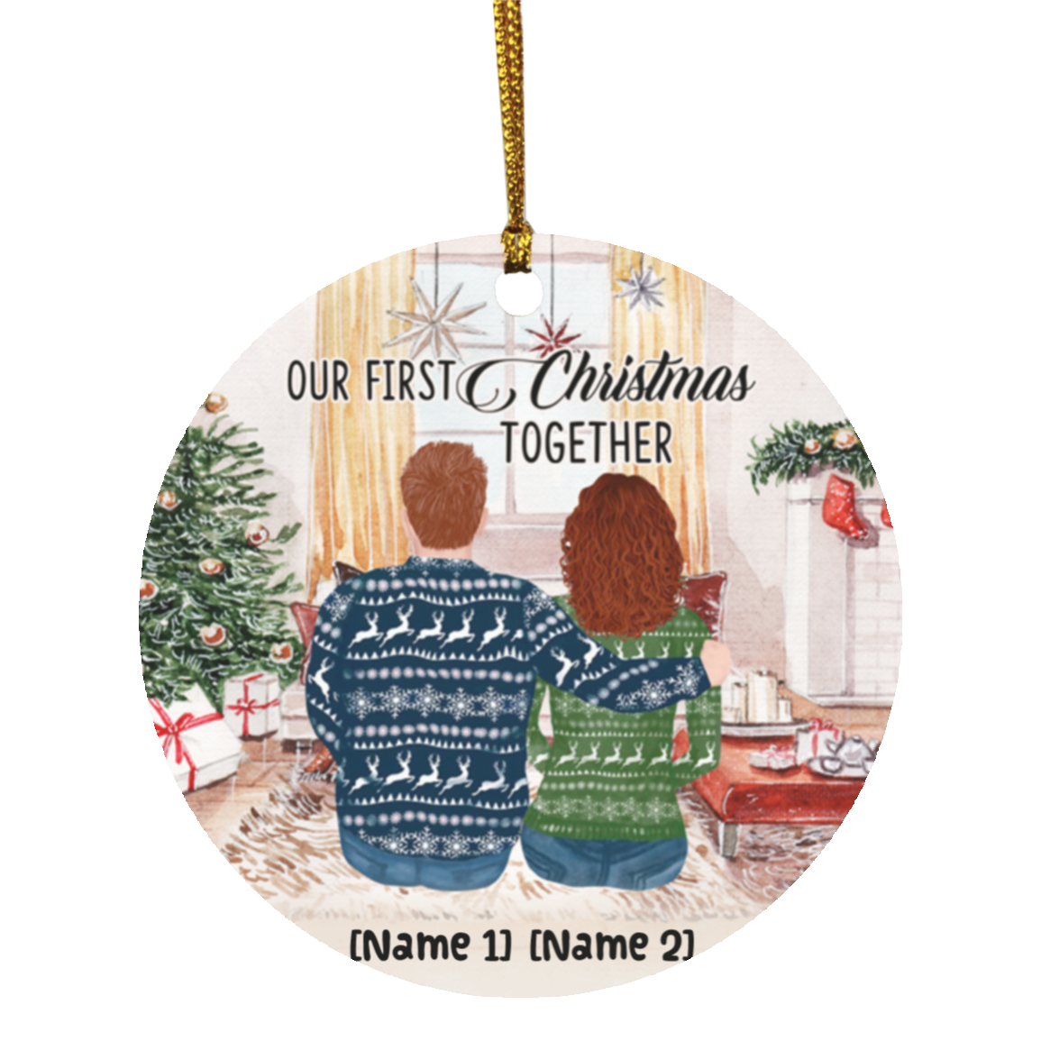 Personalized Our First Christmas Together Married Couple Wedding First Christmas As Mr & Mrs Circle Ornament, White, Circle Ornament Personalized Our First Christmas Together Married Couple Wedding First Christmas As Mr & Mrs Circle Ornament, White, Circle Ornament