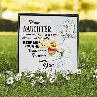 Alternative view of To My Daughter If There Ever Comes a Day We Can't Be Together Keep Me in Your Heart Dad Infinity Heart Pendant Necklace