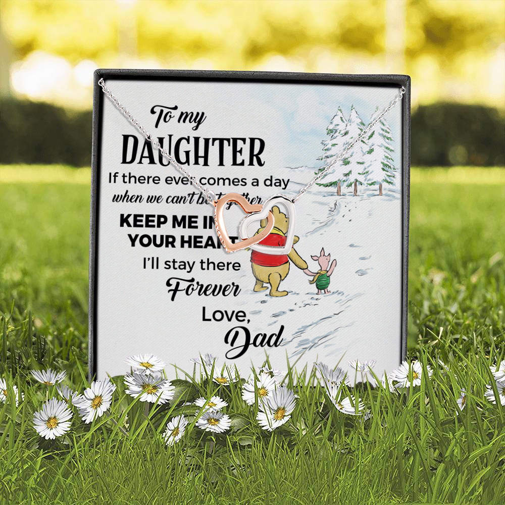 5P. Daughter together pooh - dad Interlocking Hearts Necklace 2
