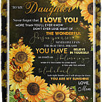 Mom To My Daughter Never Forget That I Love You Than You'll Ever Know Sunflower Fleece Blanket - Mink Blanket, White, Cozy Plush Fleece Blanket - 50x60 Mom To My Daughter Never Forget That I Love You Than You’ll Ever Know Sunflower Fleece Blanket - Mink Blanket, White, Cozy Plush Fleece Blanket - 50x60