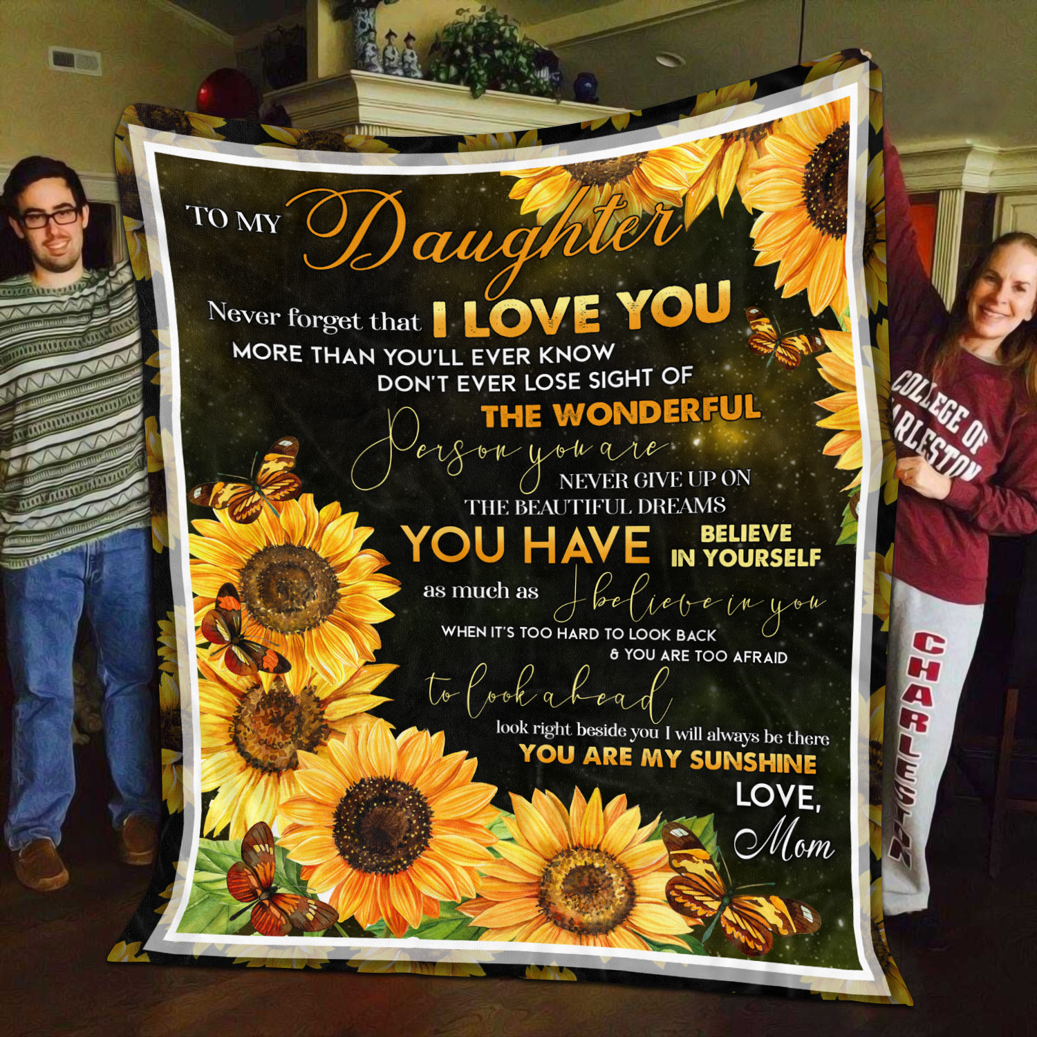 6O_ Daughter Sunflower Butterfly(8) Blanket Mockup 11