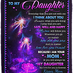 Mom To My Daughter Every Day That You Are Not With Me I Think About You Fleece Blanket – Mink Blanket, White, Cozy Plush Fleece Blanket - 50x60 Mom To My Daughter Every Day That You Are Not With Me I Think About You Fleece Blanket – Mink Blanket, White, Cozy Plush Fleece Blanket - 50x60
