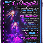 Dad To My Daughter Every Day That You Are Not With Me I Think About You Fleece Blanket – Mink Blanket, White, Cozy Plush Fleece Blanket - 50x60 Dad To My Daughter Every Day That You Are Not With Me I Think About You Fleece Blanket – Mink Blanket, White, Cozy Plush Fleece Blanket - 50x60