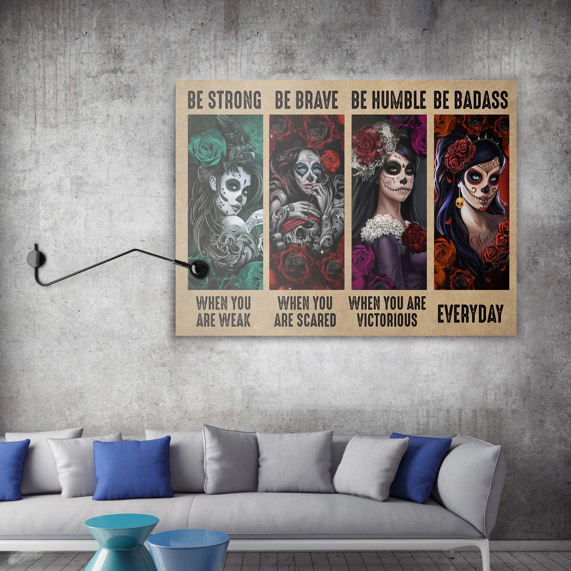 mock up poster with vintage hipster loft interior background, 3D