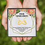 Four Generations Love Thoughtful Quotes Mothers Day Gift Infinity Heart Pendant Necklace
