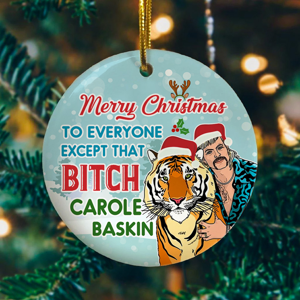 72HG. Merry Christmas Except Carole ornament mk