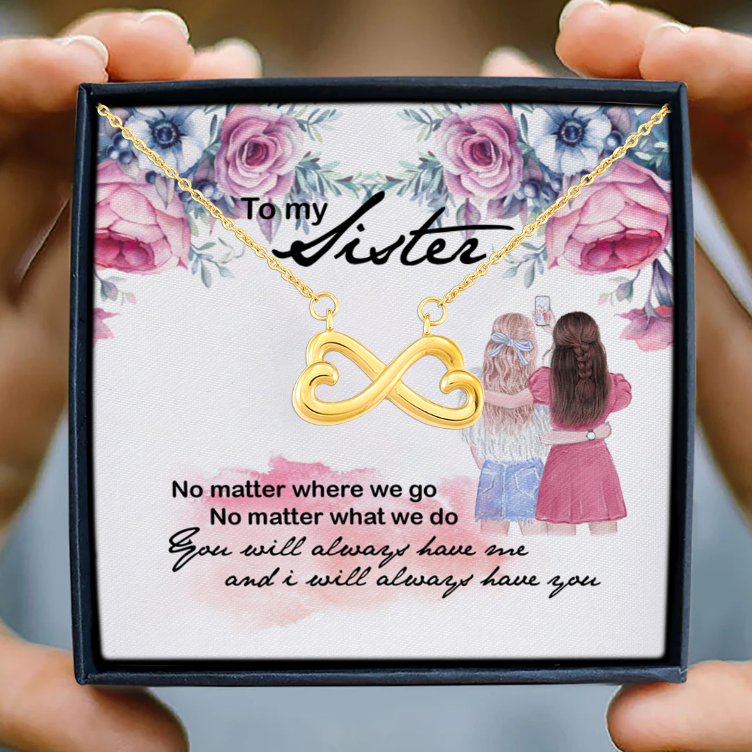 59 HG_ To My Sister No Matter (5) Infinity Heart Necklace (Gold) 3
