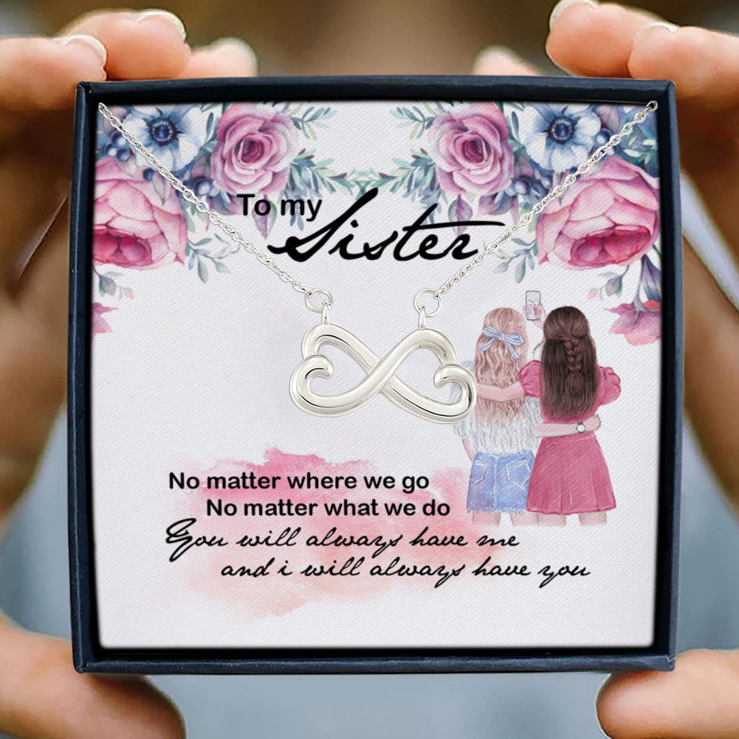 59 HG_ To My Sister No Matter (5) Infinity Heart Necklace (Silver) 3