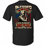 Blessed Be The Lord My Rock Who Trains My Hands For War Shirt - Knights Templar Shirt American Crusader Shirt, Black, Unisex T-Shirt