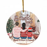Personalized Our First Christmas Together Family Decorative Christmas Ornament - Holiday Flat Circle Ornament, White, Circle Ornament Personalized Our First Christmas Together Family Decorative Christmas Ornament - Holiday Flat Circle Ornament, White, Circle Ornament