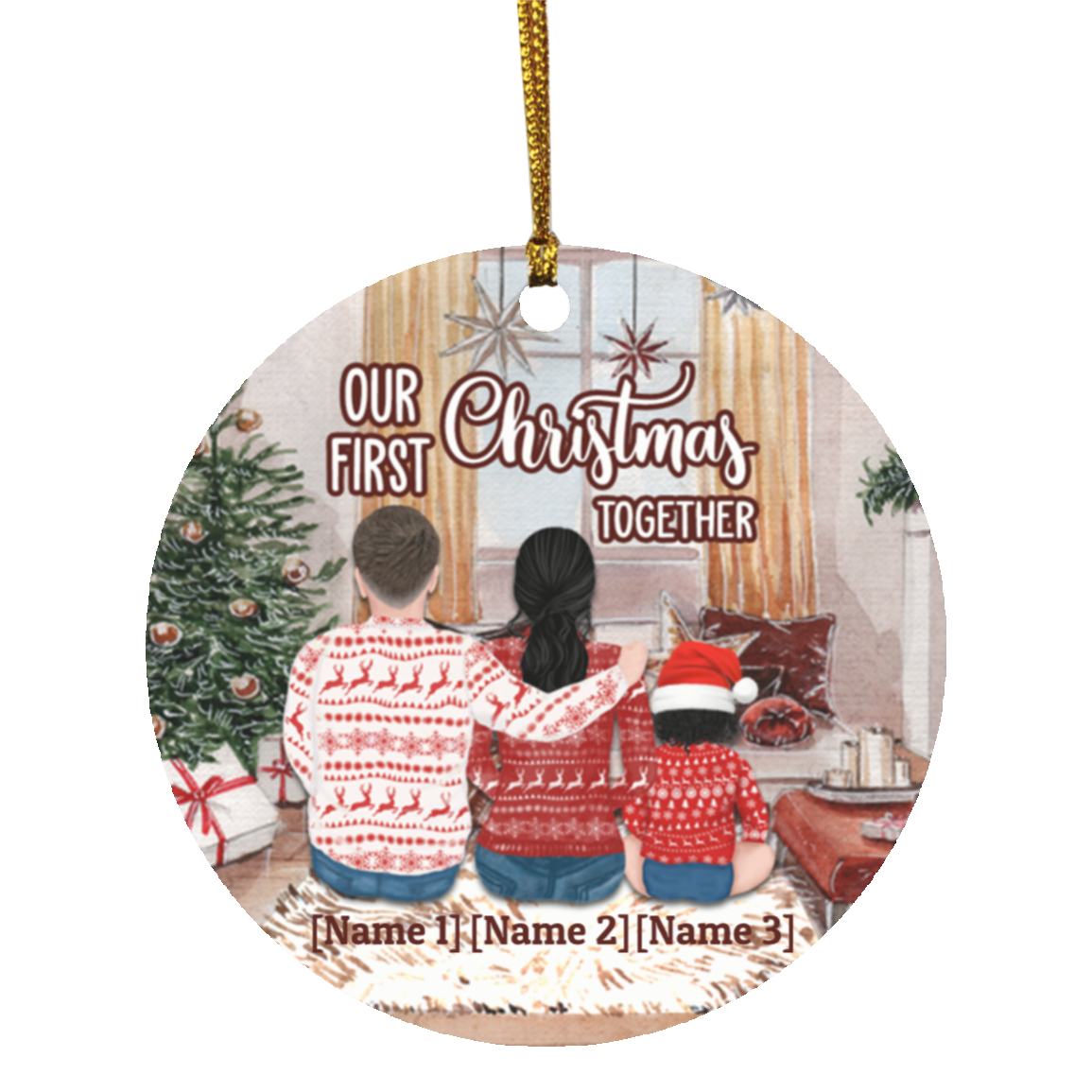 Personalized Our First Christmas Together Family Decorative Christmas Ornament - Holiday Flat Circle Ornament, White, Circle Ornament Personalized Our First Christmas Together Family Decorative Christmas Ornament - Holiday Flat Circle Ornament, White, Circle Ornament