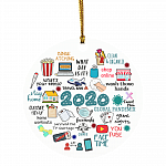2020 Pandemic Annual Events Quarantine Christmas Ornament Holiday Flat Circle Ornament, White, Circle Ornament 2020 Pandemic Annual Events Quarantine Christmas Ornament Holiday Flat Circle Ornament, White, Circle Ornament