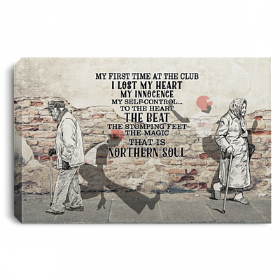 My First Time At The Club I Lost My Heart Northern Soul Dancing Wrapped Framed Canvas Prints - Unframed Poster, White, 0.75'' Framed Canvas
