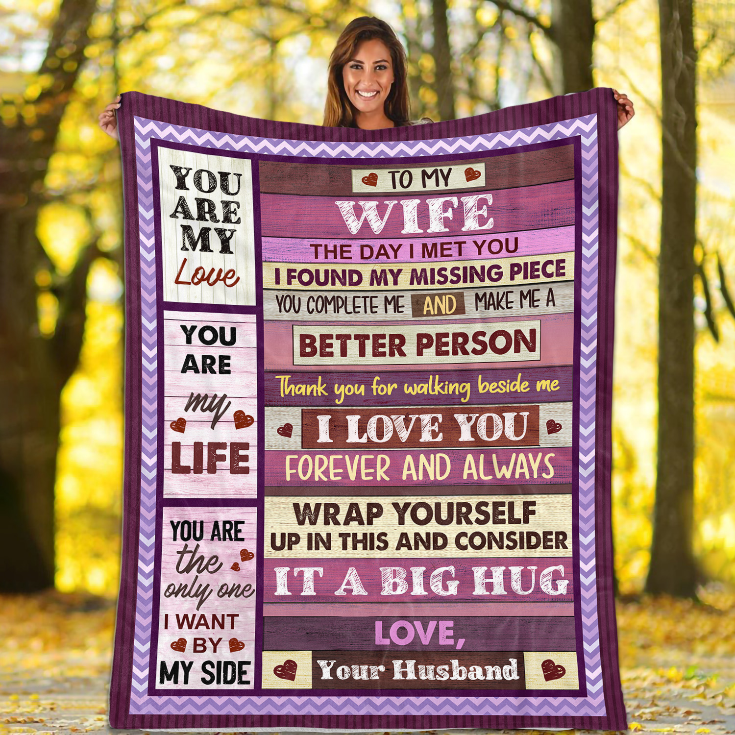 1VT. To My Wife The Day Met You blanket mockup